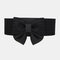 Women PU Leather Elastic Band Bow Super Wide Waist Hang Buckle Belt Dress Accessories - 65cm