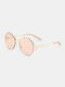 Unisex Irregular Polygonal Rimless Tinted Lenses Metal Double-bridge Sunshade Anti-UV Fashion Sunglasses - Light Brown