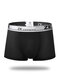 Plus Size Mens Antibacterial Breathable Mesh U convex Boxers Casual Underwear - Black