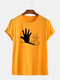 Mens Cartoon Printed Round Neck Casual Short Sleeve T-shirts - Yellow