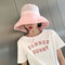 Women Summer Cotton Mesh Foldable Fisherman's Hat Outdoor Beach Sun Protective Visor Cap - Pink