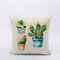 Hand-painted Style Green Plant Cactus Linen Cotton Cushion Cover Home Sofa Decor Throw Pillow Cover - #9
