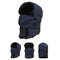 Mens Women Waterproof Skiing Windproof Reflective Thickening Full-protection Mask Face Warm Neck Hat - Navy