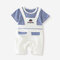Baby Striped Print Short Sleeves O-neck Cotton Casual Rompers For 3-18M - Blue