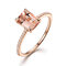 Elegant Finger Ring Rose Gold 18K Gold Zircon Simple Geometric Rings Hands Jewelry for Women - Rose Gold