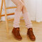 Women's Compression Socks Short Tube Socks Cashmere Wool Knitted Boots Socks - Pink