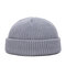 Unisex Solid Color Knitted Wool Hat Skull Cap Beanie - Light Grey