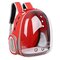 Breathable Transparent Pet Travel Backpack Dog Cat Carrier Shoulder Bag - Red