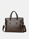 Men Business Large Capacity Waterproof Solid Color Crossbody Bag Handbag - #02
