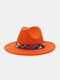 JASSY Men's Felt Fashion Outdoor Casual Sunshade Flat Brim Hat Fedora Hat Bucket Hat - #20