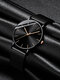 11 Colors Stainless Steel Men Vintage Business Watch Splashproof Decorated Pointer Quartz Watch - Black Case Rose Gold Pointer Bla