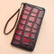 Women Genuine Leather Alligator Multi-card Slots Money Clip Coin Purse Card Wallet - Red