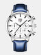 7 Colors Stainless Steel Leather Men's Casual Business Multifunctional Luminous Calendar Quartz Watch - #07