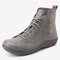 Suede Splicing Lace Up Slip Resistant Ankle Casual Boots For Women - Gray