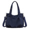 Women Waterproof Nylon Leisure Plain Large Capacity Handbag Crossbody Bag - Navy Blue