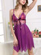 Lace Nightdress Sexy Embroidery Ladies Dress Skirt - Purple