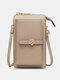Casual Precision Suture 9 Cards Slots 6.8 Inch Phone Bag Touch Screen Simple Long Crossbody Bag - Khaki