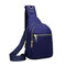 Women Nylon Large Waterproof Multi-pockets Crossbody Bag Outdoor Chest Bag - Blue
