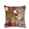 ريترو كارتون عيد الميلاد سانتا مطبوعة رمي أكياس وسادة المنزل أريكة غطاء وسادة زينة عيد الميلاد - #3