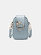 Multi-card Slot Double Zipper Design Chain Crossbady Bag Phone Bag Coin Purse - Blue