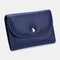 Women Genuine Leather Lychee Pattern Coin Purse Card Case Multifunctional Wallet - Blue1