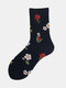 5 Pairs Unisex Cotton Jacquard Variety Of Floral Leaves Pattern Simple Breathable Tube Socks - #04