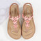 Women Casual Beach Flowers Soft Flip Flops Sandals - Pink