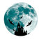 30 cm lumineux lune Stickers muraux Halloween chauve-souris sorcière château brillant décor autocollants - 3