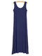 Solid Color Modal Casual Sleeveless Beach Dress - Navy Blue