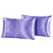 2pcs Imitation Silk Pillow Case Cushion Cover Bags Stand Queen King Size Bedding Sets - Purple