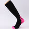 Cycling Running Outdoor Long Tube Compression Socks Men Long Leggings Sports Socks - Pink