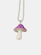 Cartoon Color Mushroom Necklace Personality Cute Resin Pendant Charm Jewelry Gift - Purple