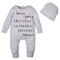 2PCs Baby Letter Print Long-sleeved Casual Pajamas Rompers For 0-24M - Grey