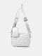 2 PCS Women Faux Leather Lattice Pattern Large Capacity Combination Bag Crossbody Shoulder Bag - White