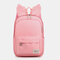 Waterproof Large Capacity Multi-function Rabbit Ears Cute Backpack Travel School Bag - Pink
