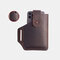 Men EDC Genuine Leather 6.5 Inch Phone Holder Waist Belt Bag - Coffee