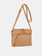 JOSEKO Women's PU Casual Simple Messenger Bag Large Capacity Handbag - Brown