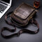 Men Genuine Leather Multi-pocket Casual Crossbody Bag Shoulder Bag - Brown 1