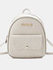 Women Faux Leather Fashion Mini Lightweight Multi-Pocket Backpack - Gray