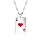 Trendy Playing Card Square Pendants Necklace Spades A Titanium Steel Couple Chain Necklace - Red