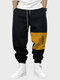 Мужские свободные спортивные штаны с цветным принтом и буквенным принтом в стиле пэчворк - Черный
