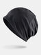 Unisex Thin Outdoor Sport Running Breathable Brimless Beanie Hat - Black