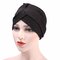 Bonnet de chimiothérapie turban pour femme Bonnet torsadé floral de campagne flexible - Noir