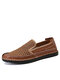 Men Cap Toe Hand Stitching Soft Outdoor Mesh Water Shoes - Brown