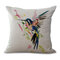 Capa de almofada de algodão estilo floral aquarela pássaro linho capa de almofada de toque macio sofá doméstico escritório - #9