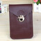 Women PU Leather Phone Bag Functional  Plait Mini Crossbody Bag  - Coffee
