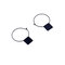 Simple Copper Circular Geometry Square Pendant Earrings for Women - Black