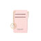 Women PU Leather Card Holder Small Coin Bag Purse Key Chain - Pink