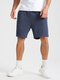 Preppy Kordelzug-Shorts mit Chevron-Muster und Tasche für Herren - Blau