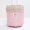Oxford Cloth Travel Cosmetic Organizer Color Cylinder Drawstring Cosmetic Bag - Pink